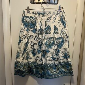 Elegant Blue Paisley Skirt